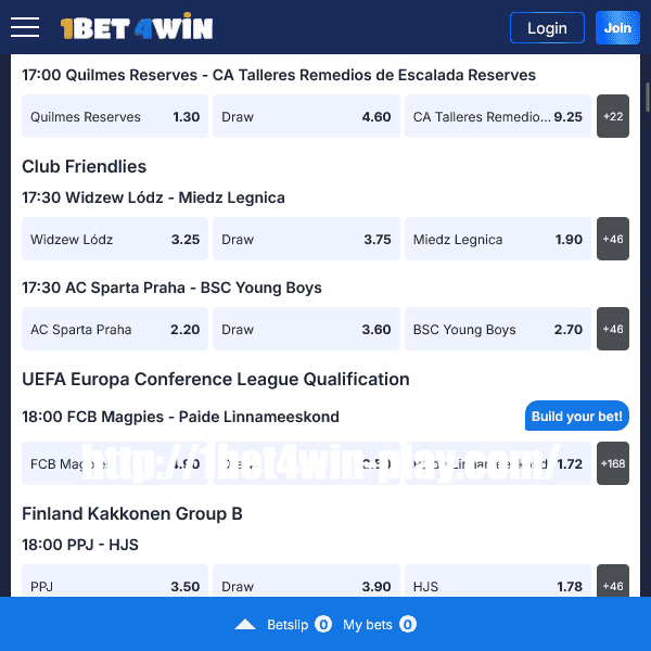 Apostas esportivas no 1bet4win