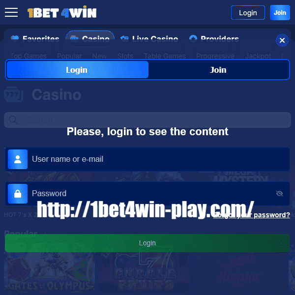 Login no cassino 1bet4win